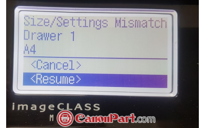 Hướng dẫn tắt chế độ kiểm tra khổ giấy( báo sai khổ giấy ) máy in Canon MF244dw/MF241dn/MF232w